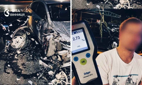 Майже в 14 разів більше норми на Київській у Вінниці затримали п'яного водія Майже в 14 разів більше норми на Київській у Вінниці затримали п'яного водія